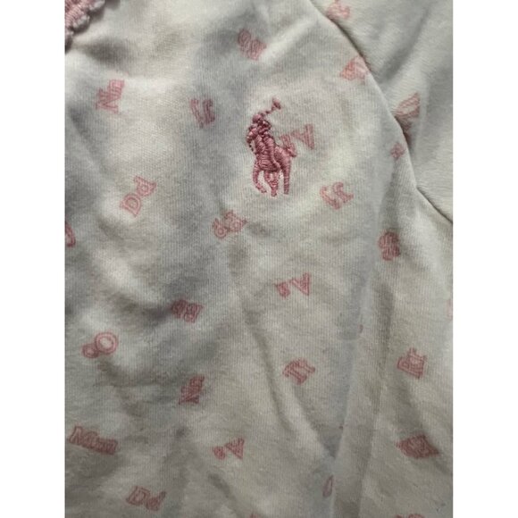 Ralph lauren girls footed kimono style outift white with pink alphabet size 9 mo - Picture 4 of 6